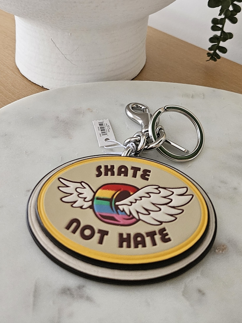 COACH Skate Not Hate Rainbow Wing Keychain 🌈